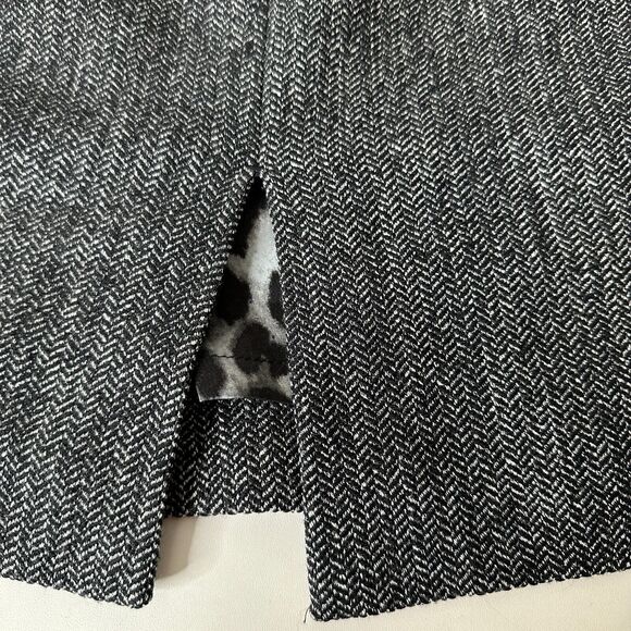 Express Black & White Houndstooth Back Zip and Slit Lined Pencil Skirt 00 - Picture 7 of 11